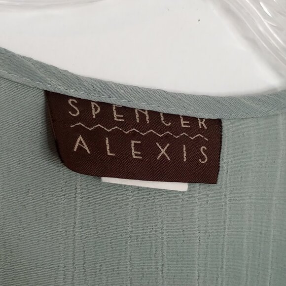 Spencer Alexis Green Embroidered Boho Vintage Maxi Dress - Picture 3 of 12